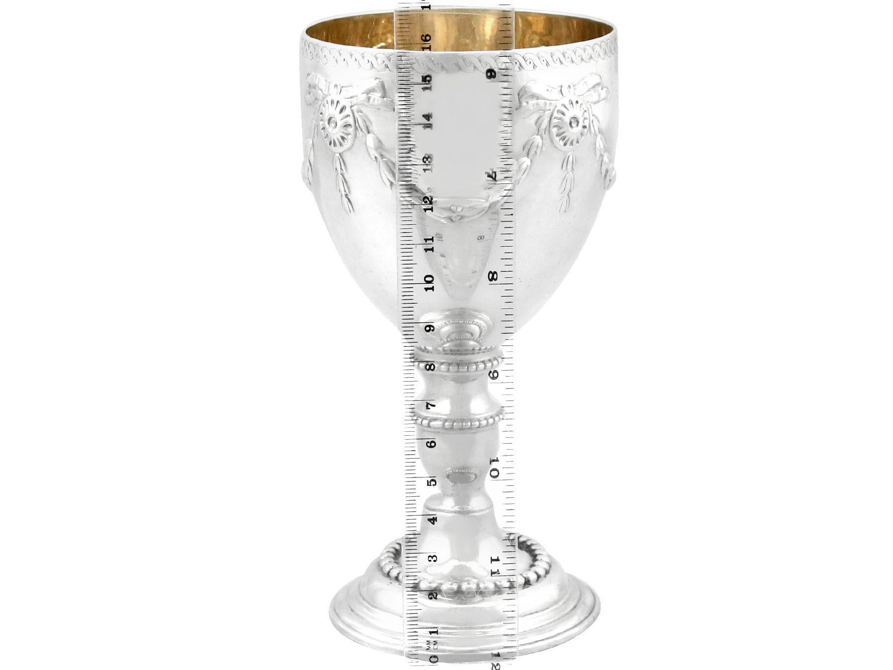 Late 18th Century Antique Sterling Silver Goblet For Sale