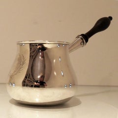 Antique George III Sterling Silver Large Brandy Pan London 1780 Charles Wright