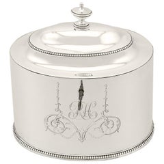 Antique George III Sterling Silver Locking Tea Caddy by Hester Bateman