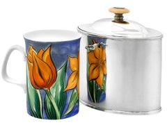 Caja de té con cerradura de plata de ley de la época de Jorge III