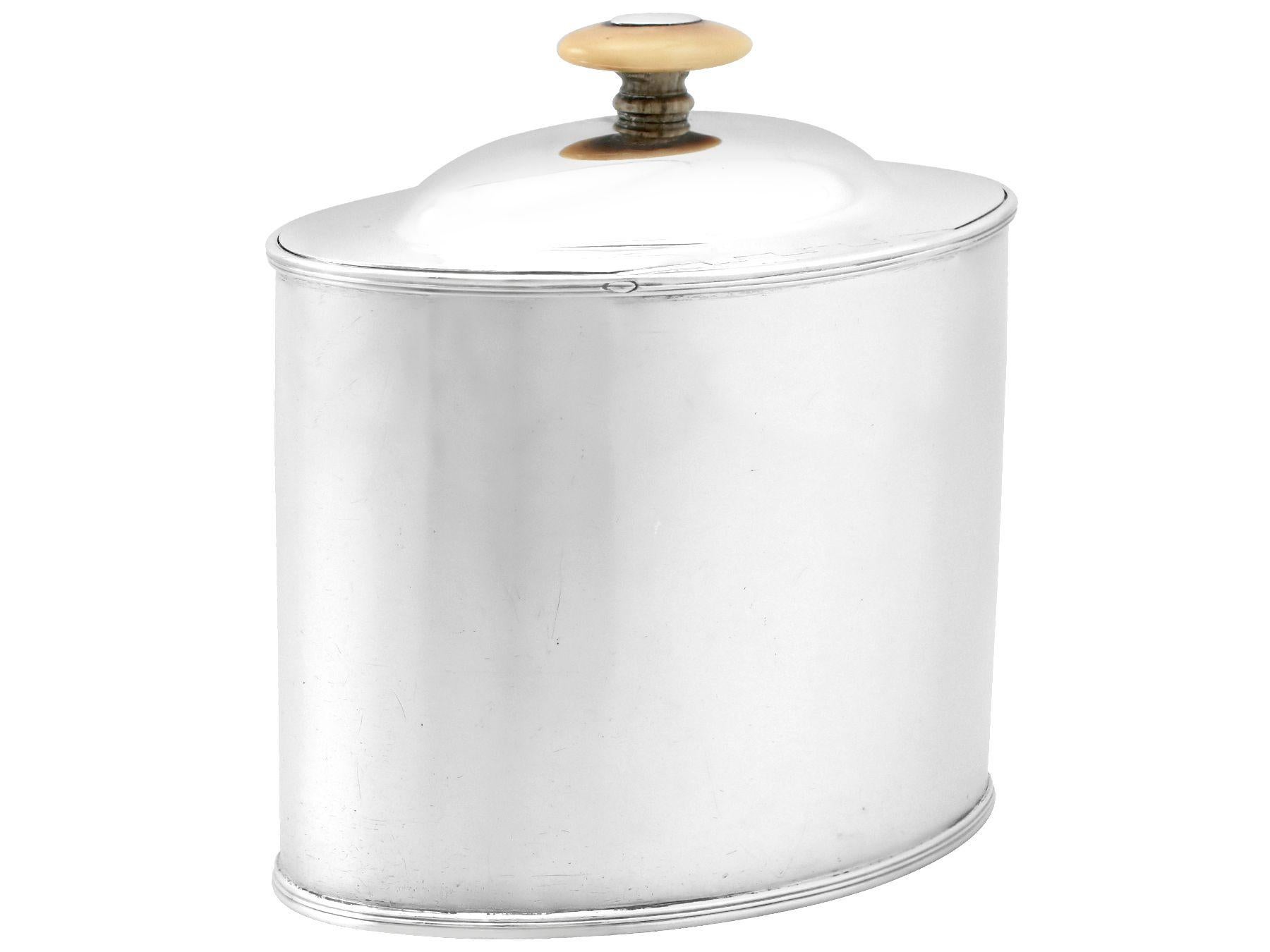 Late 18th Century Antique George III Sterling Silver Locking Tea Caddy For Sale