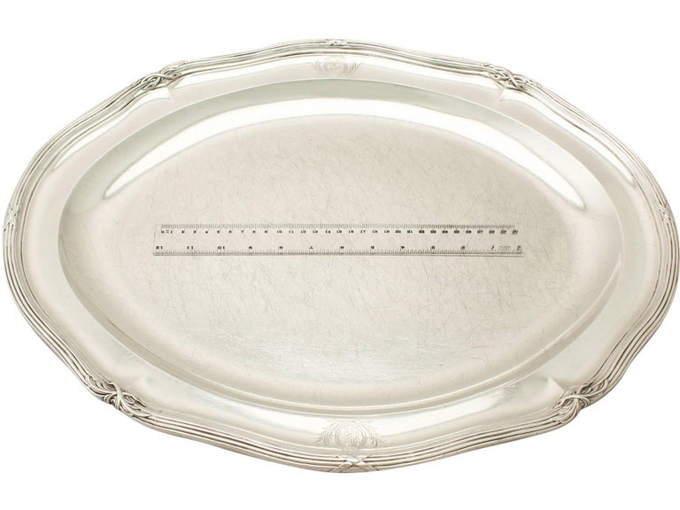 Antique III Sterling Silver Meat Platter For Sale at 1stdibs