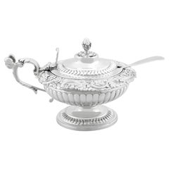 Mostrador de mostaza antiguo de plata de ley de la época de Jorge III, de Emes & Barnard I, 1817
