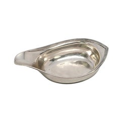 Antique bateau Pap Boat George III en argent sterling par Emes & Barnard I avec monogramme 1810