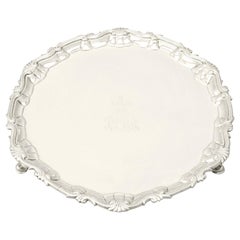 Antique George III Sterling Silver Salver by John Payne, 1785