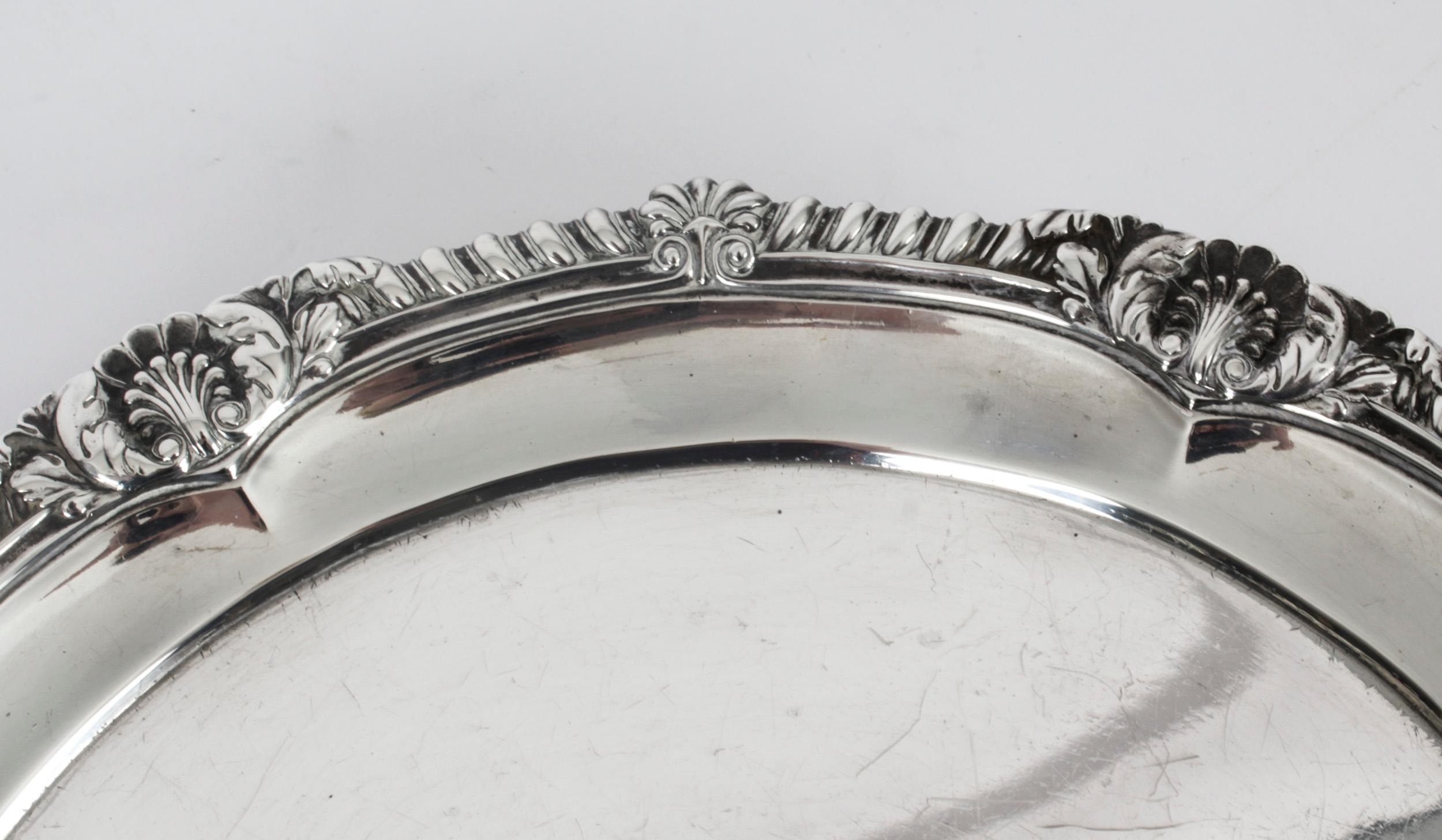 Antique George III Sterling Silver Salver by Paul Storr 1811 19th Century For Sale 6