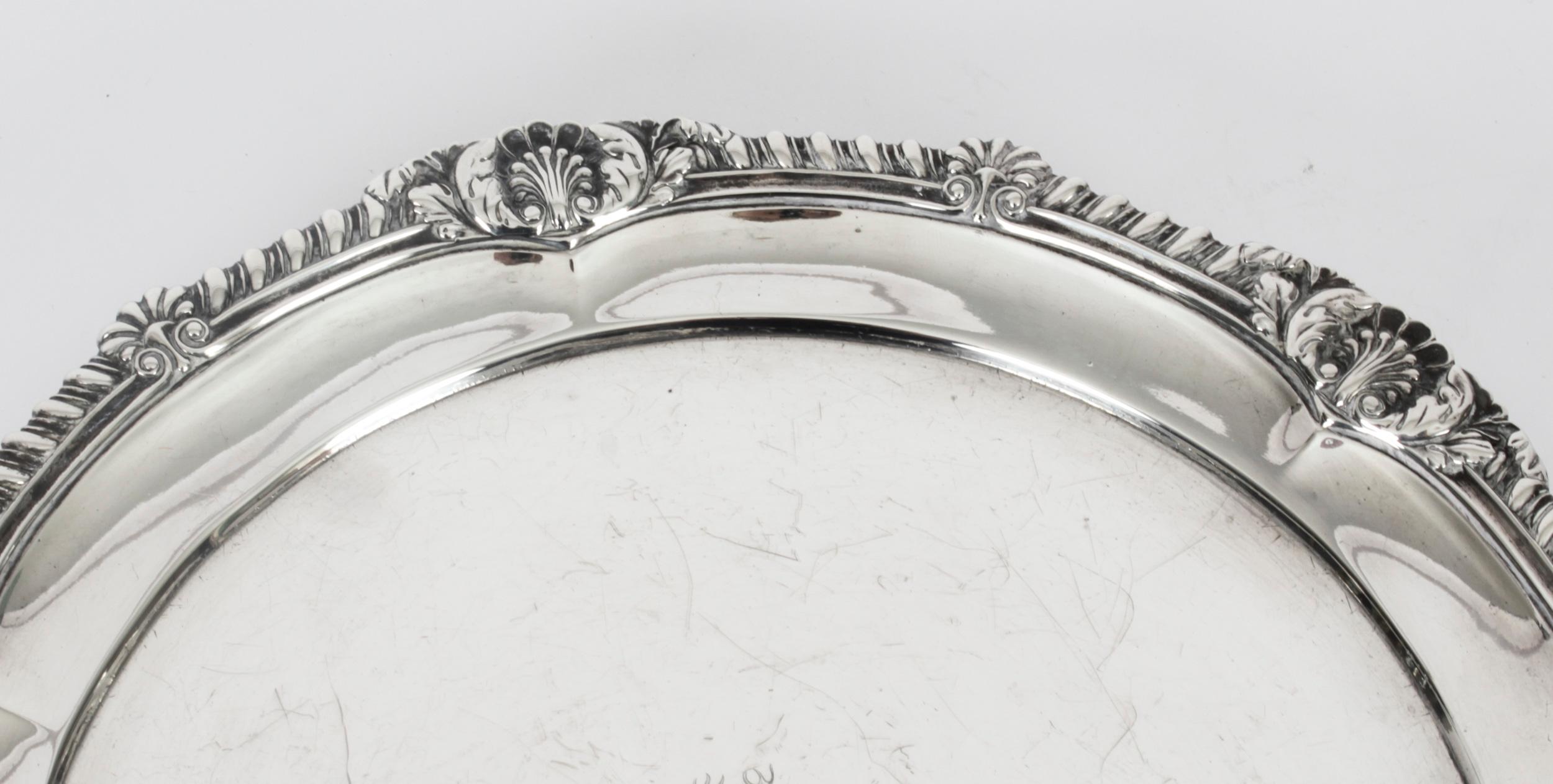 Early 19th Century Antique George III Sterling Silver Salver by Paul Storr 1811 19th Century For Sale
