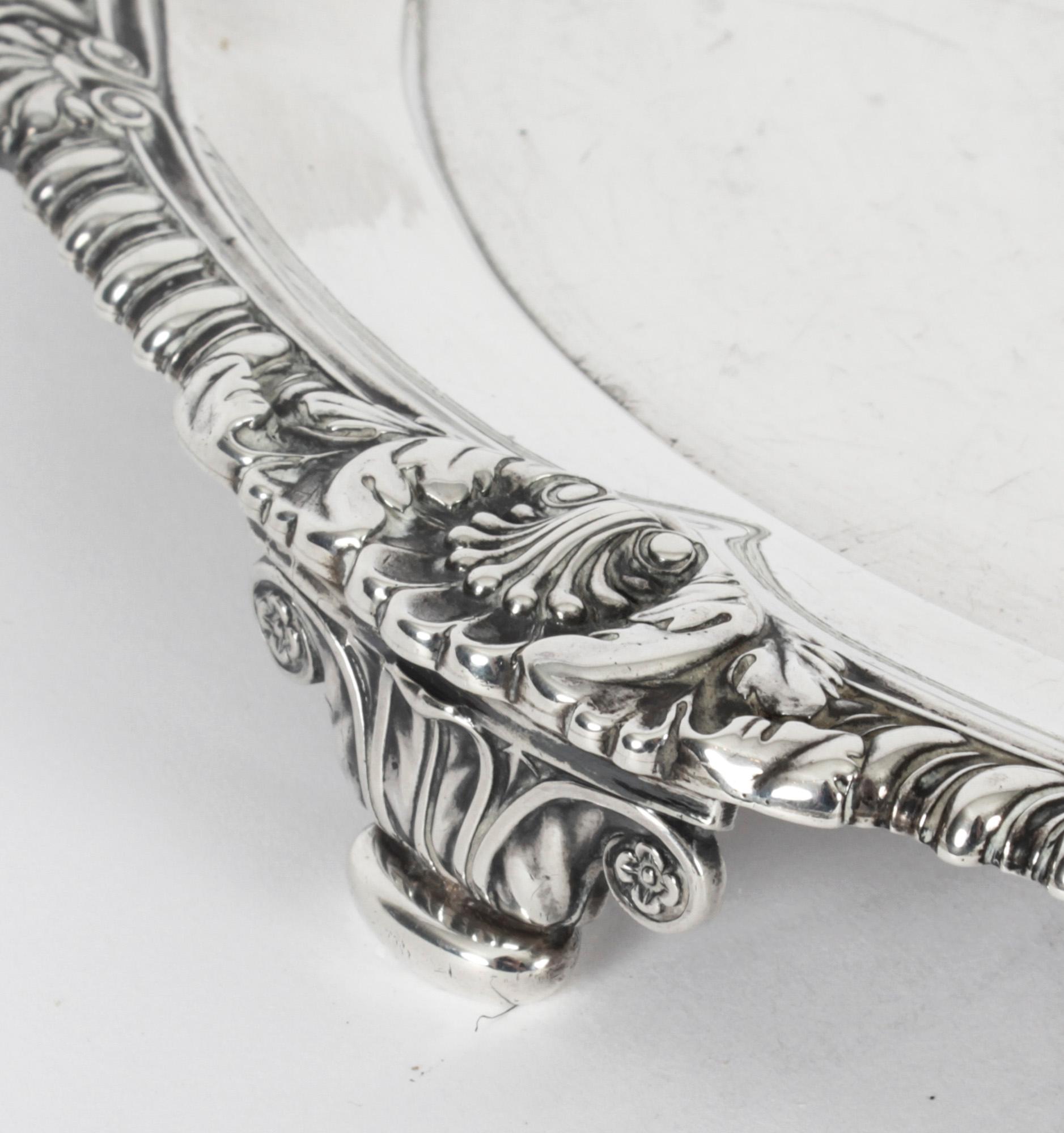 Antique George III Sterling Silver Salver by Paul Storr 1811 19th Century For Sale 1