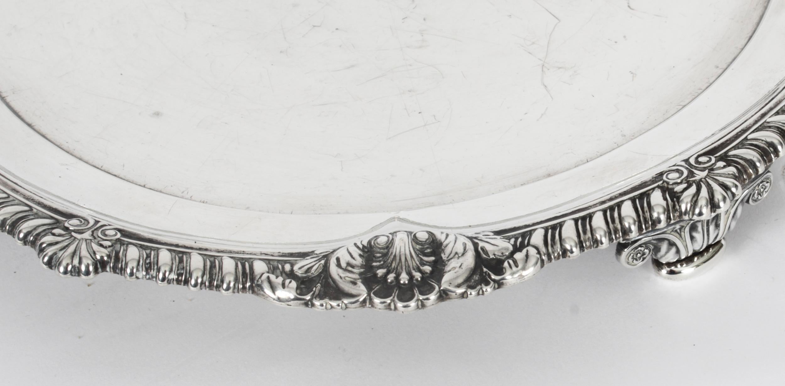 Antique George III Sterling Silver Salver by Paul Storr 1811 19th Century For Sale 2