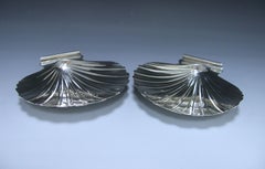 Antique George III Sterling Silver Shell Butter Dishes