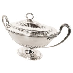 Antique George III Sterling Silver Soup Tureen Cover Benjamin Laver London 1787
