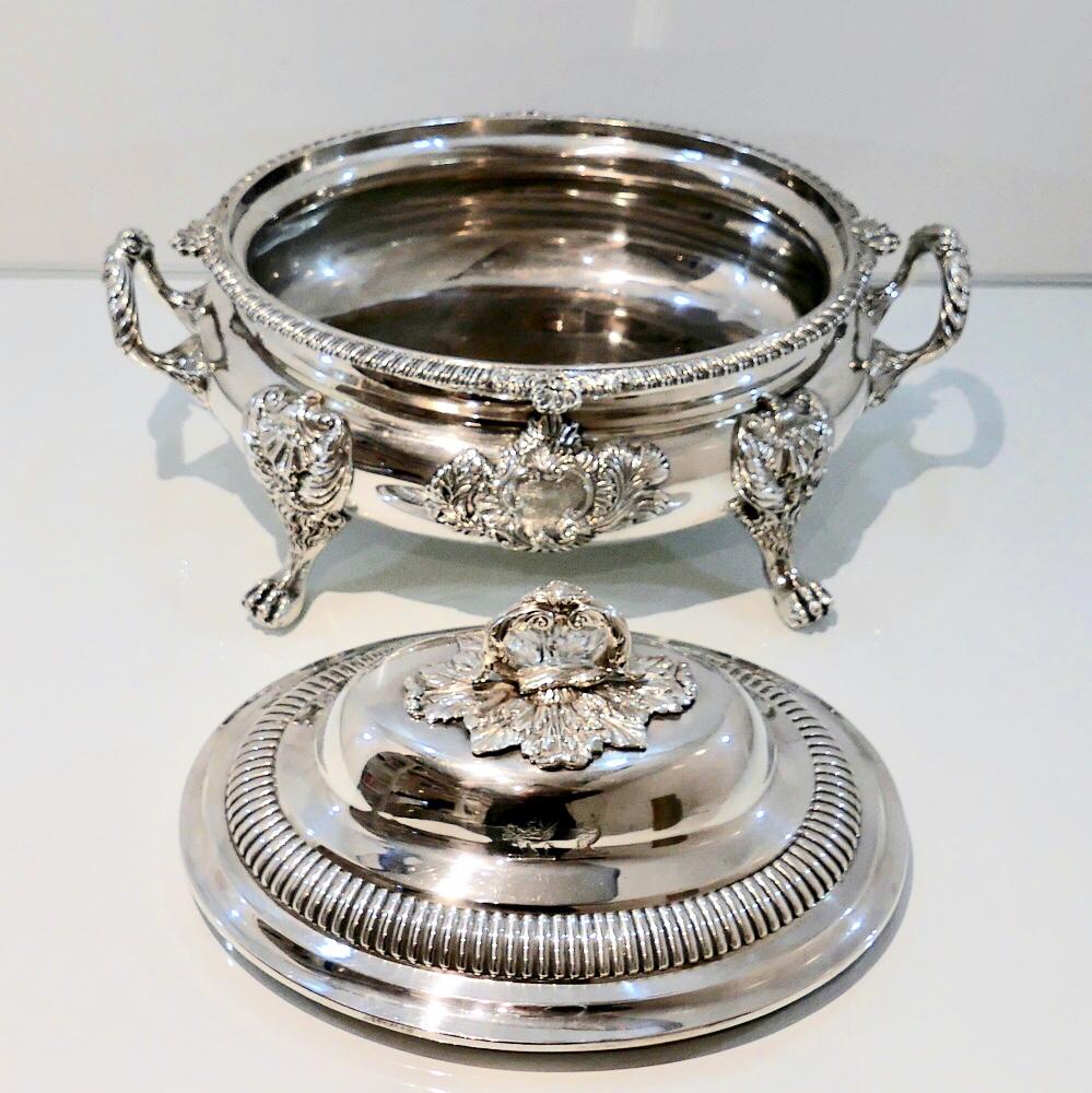 Antique George III Sterling Silver Soup Tureen London 1812 William Bennett 4