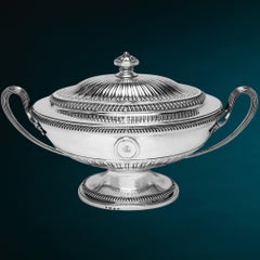 Soupière antique en argent massif de l'époque de George III, Londres, 1780, XVIIIe siècle