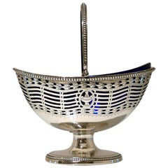 Antique George III Sterling Silver Sugar Basket London 1780 William Holmes