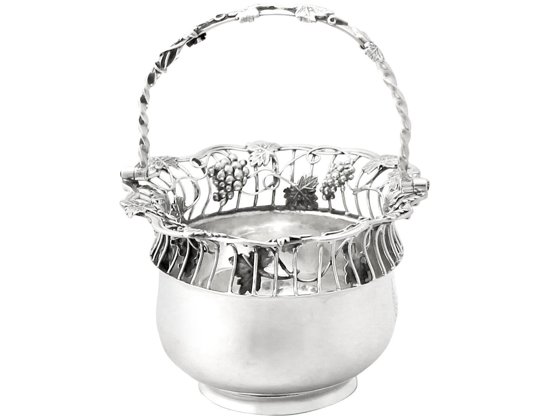 English Antique George III Sterling Silver Sweetmeat Basket