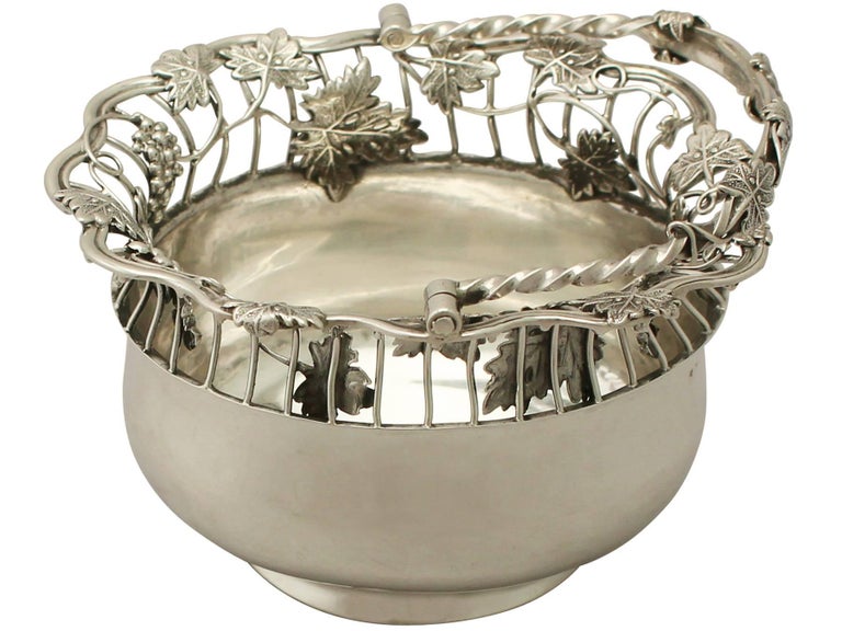 Antique III Sterling Silver Sweetmeat Basket For Sale at 1stdibs