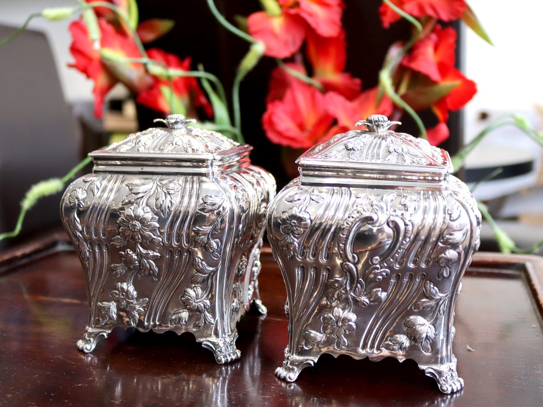 Antike George III Sterling Silber Teedosen (1768) (George III.) im Angebot