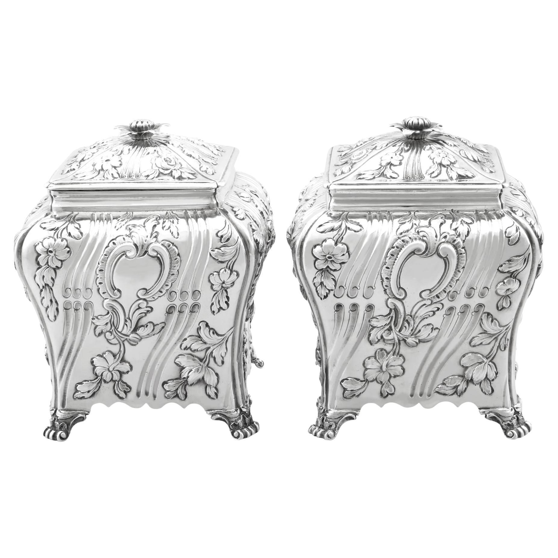 Antike George III Sterling Silber Teedosen (1768) im Angebot