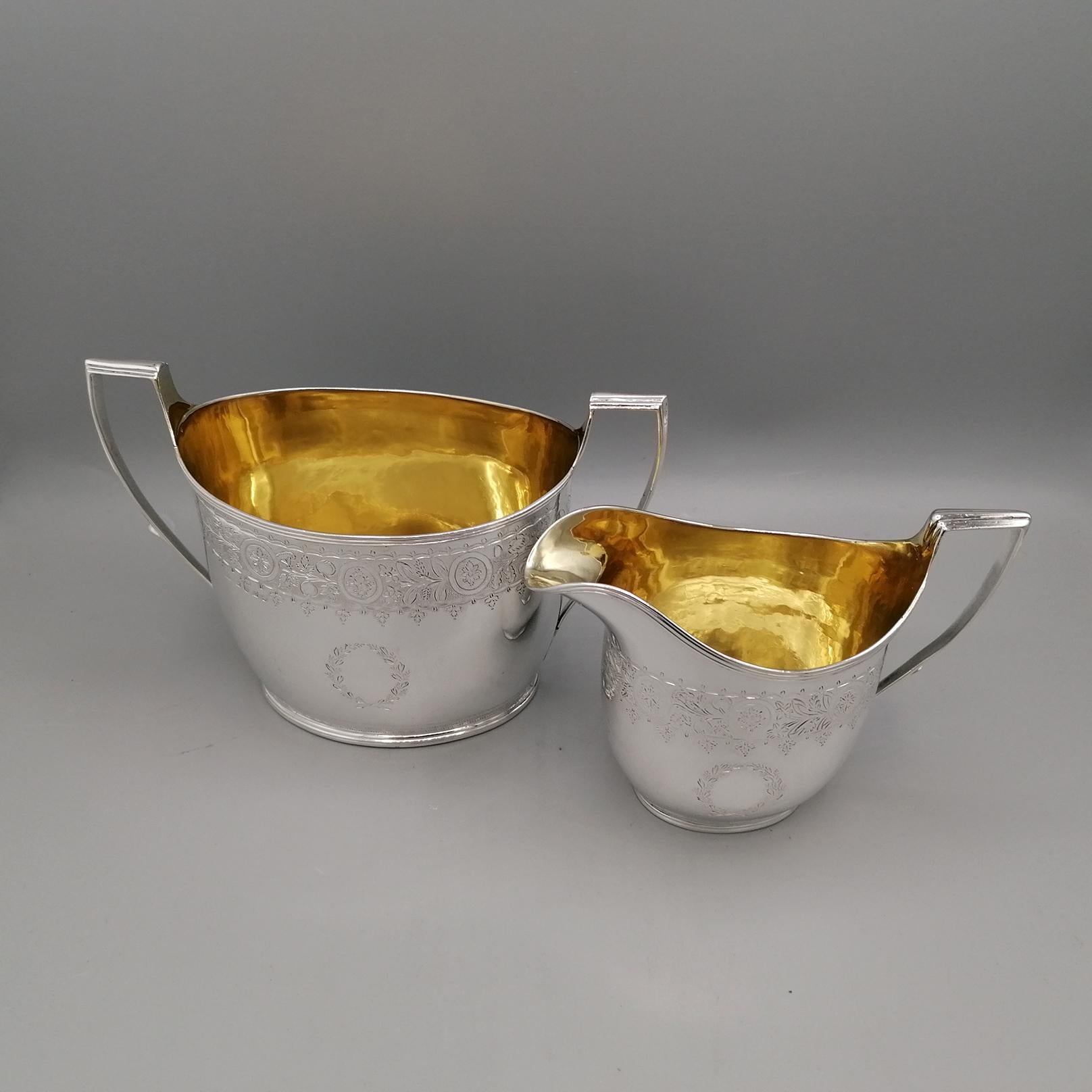 Antike George III Sterling Silber Tee-Kaffee-Set Elfenbein Griffe & Tablett 1798-1800 im Angebot 6