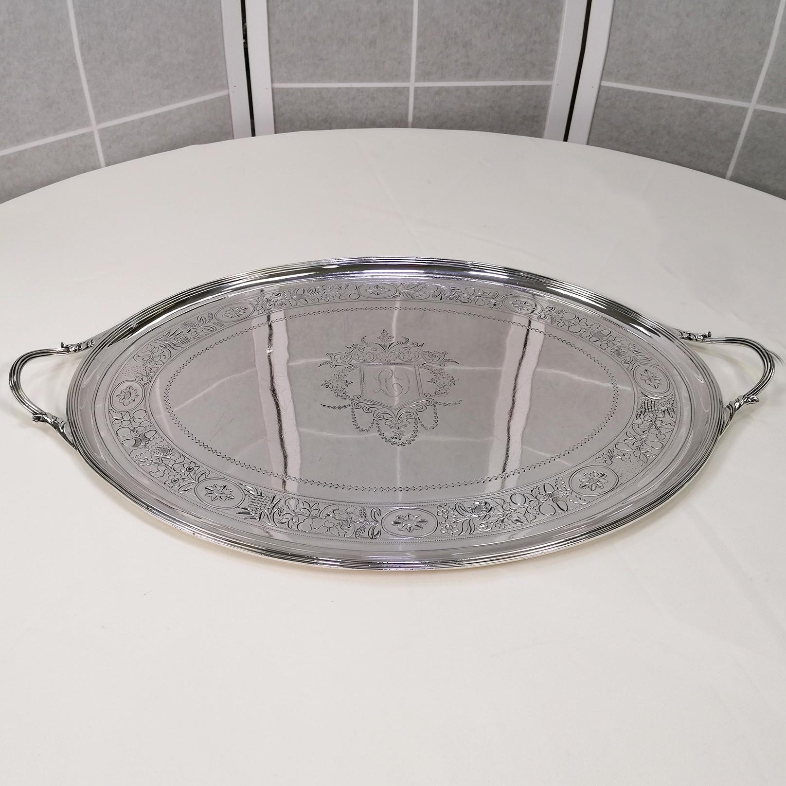 Antike George III Sterling Silber Tee-Kaffee-Set Elfenbein Griffe & Tablett 1798-1800 im Angebot 9