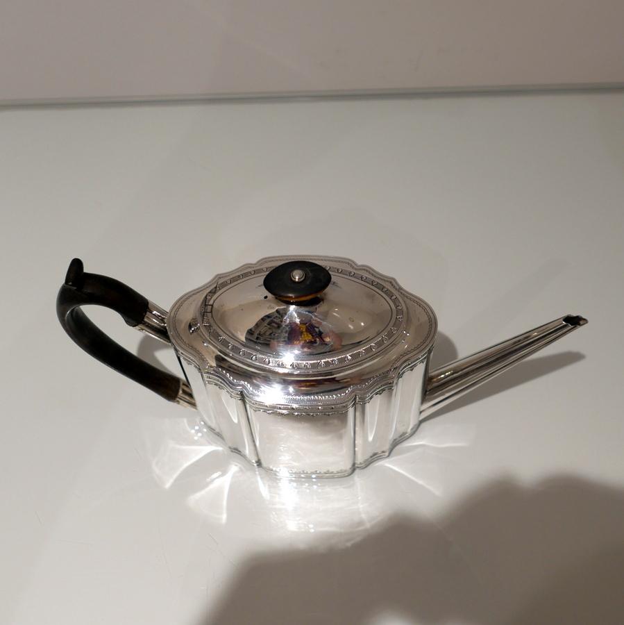 Antique George III Sterling Silver Teapot London 1795 Henry Nutting For Sale 1