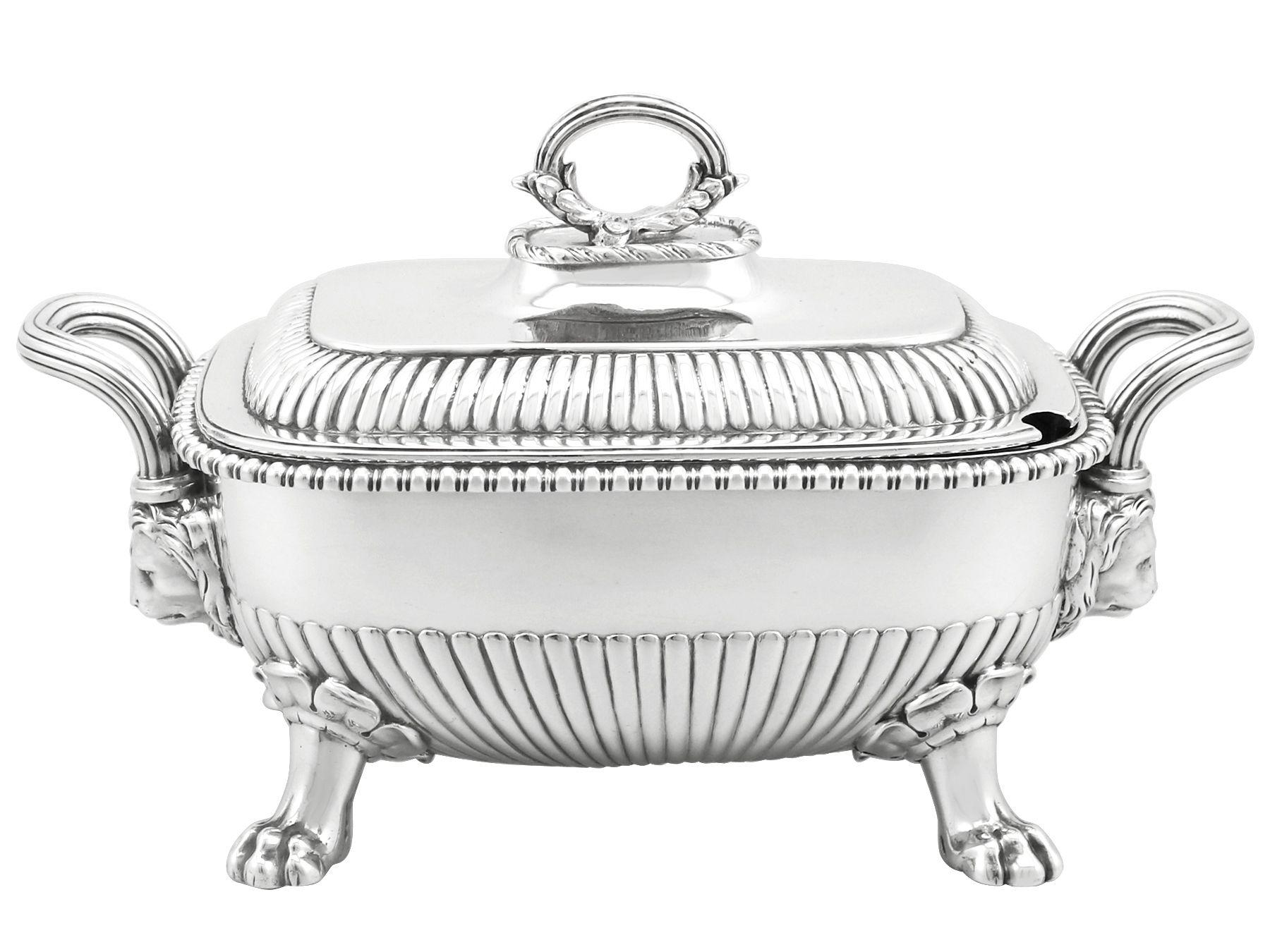 Early 19th Century Antique George III Sterling Silver Tureens 1810 For Sale