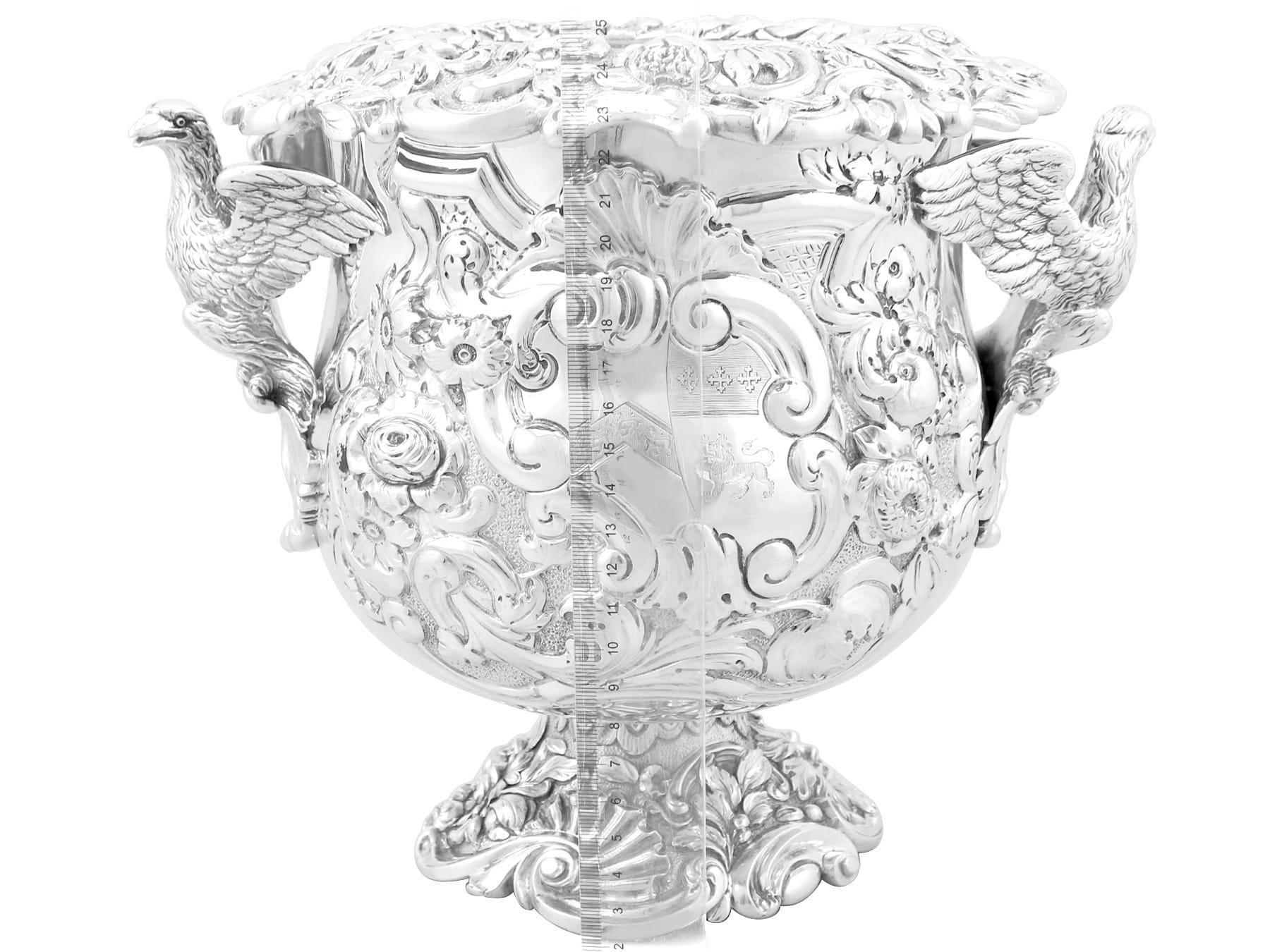 Antique George III Sterling Silver Wine Cooler For Sale 12