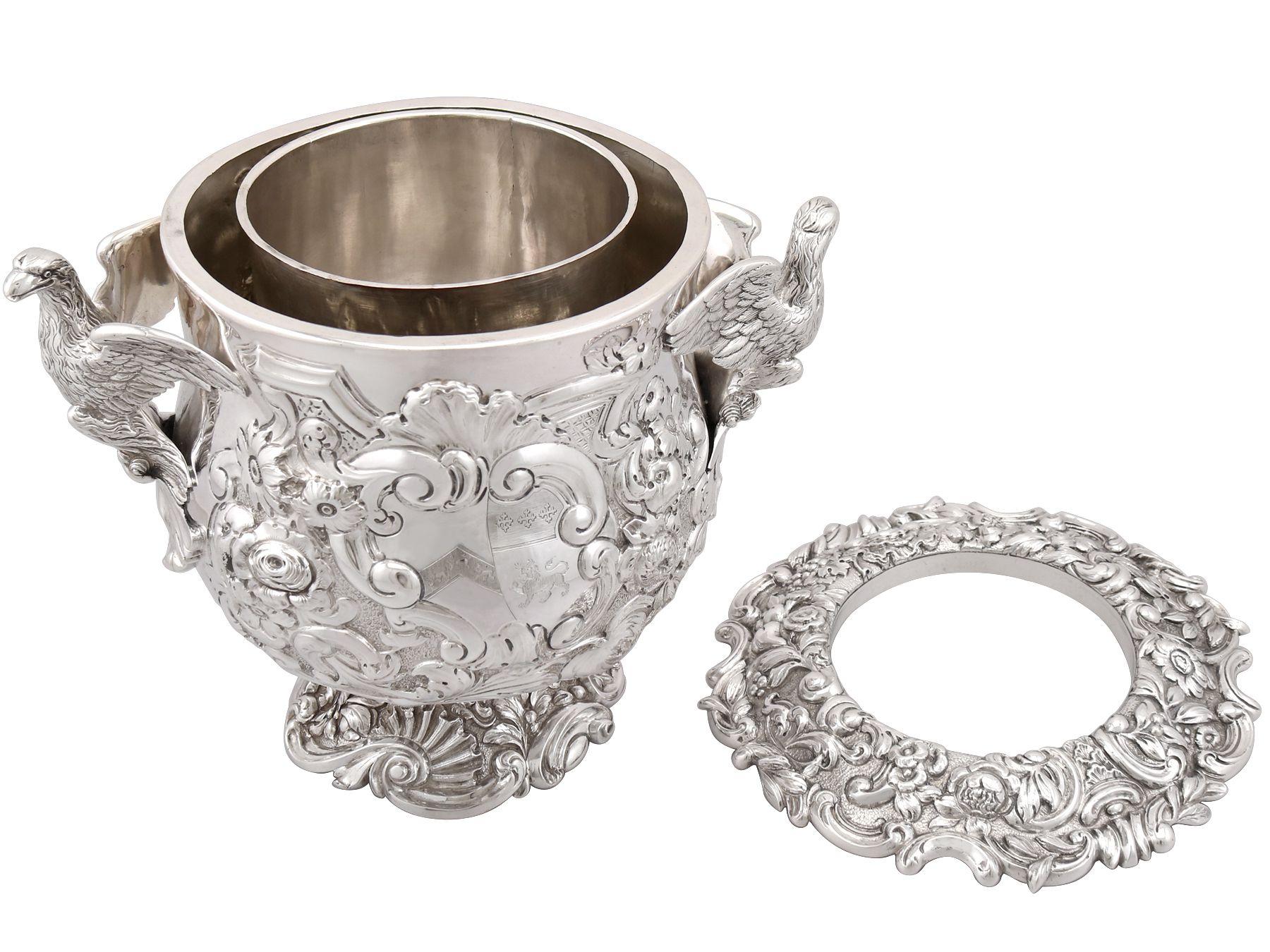 Antique III Sterling Silver Wine Cooler For Sale at 1stDibs