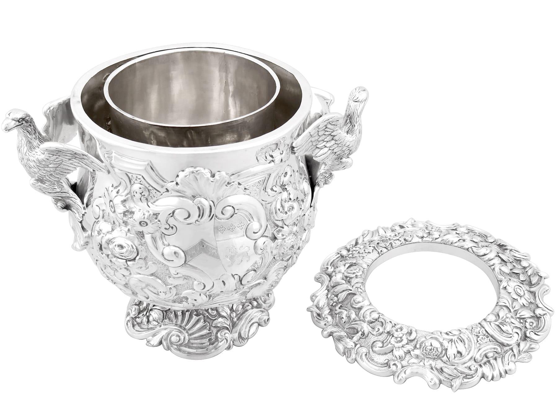 Antique George III Sterling Silver Wine Cooler For Sale 2