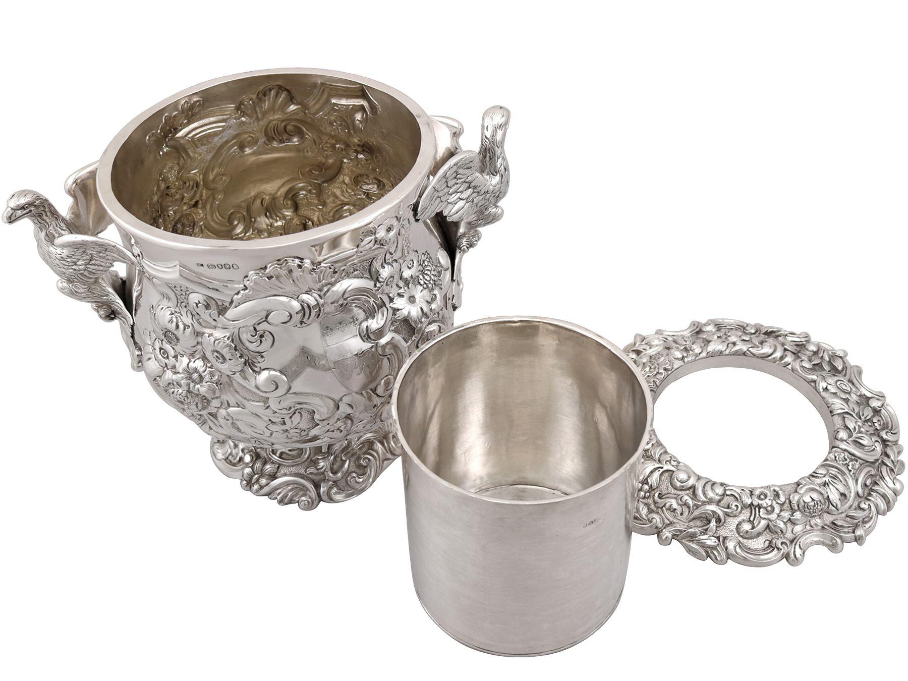 Antique III Sterling Silver Wine Cooler For Sale at 1stDibs