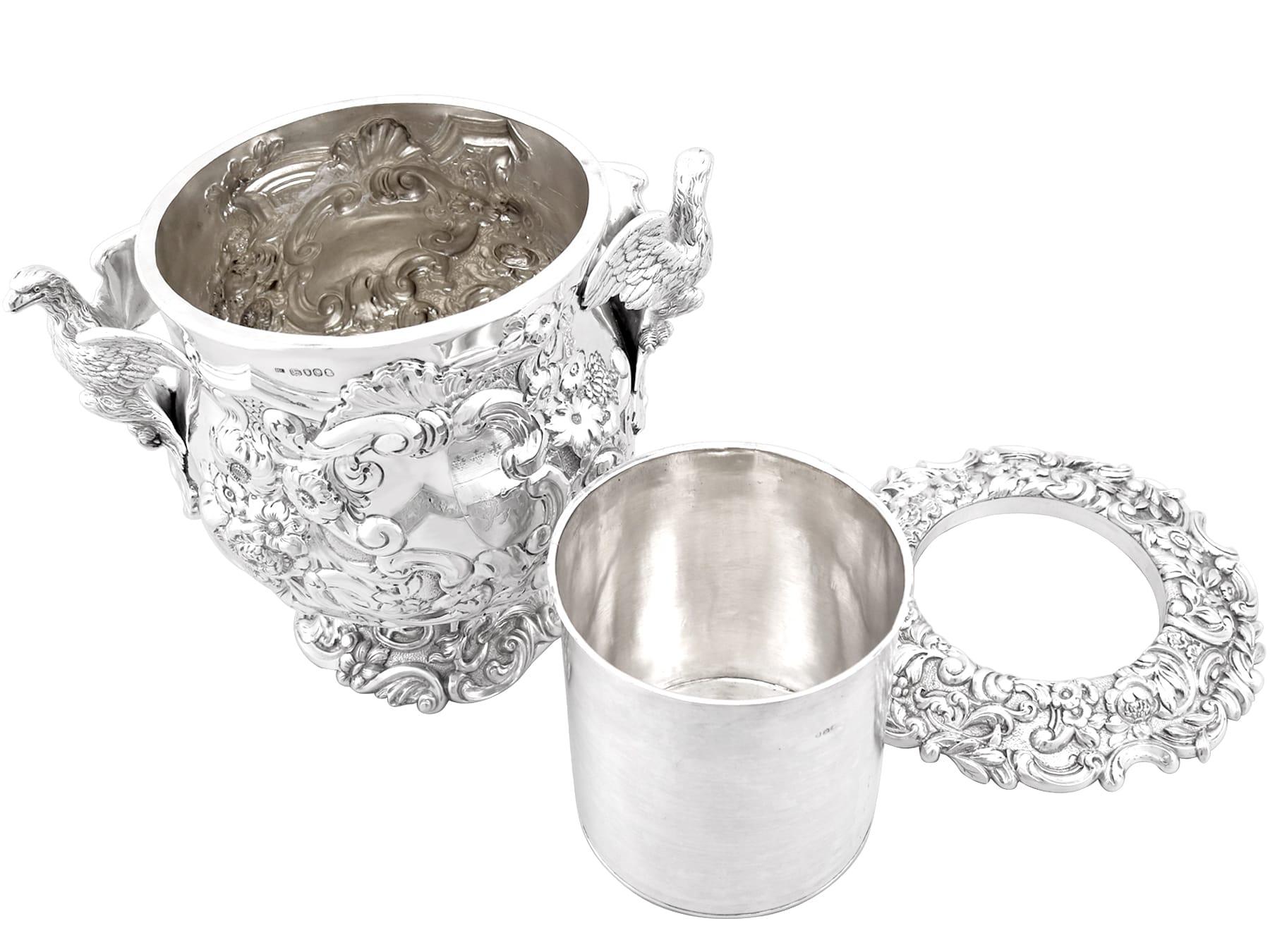 Antique George III Sterling Silver Wine Cooler For Sale 3