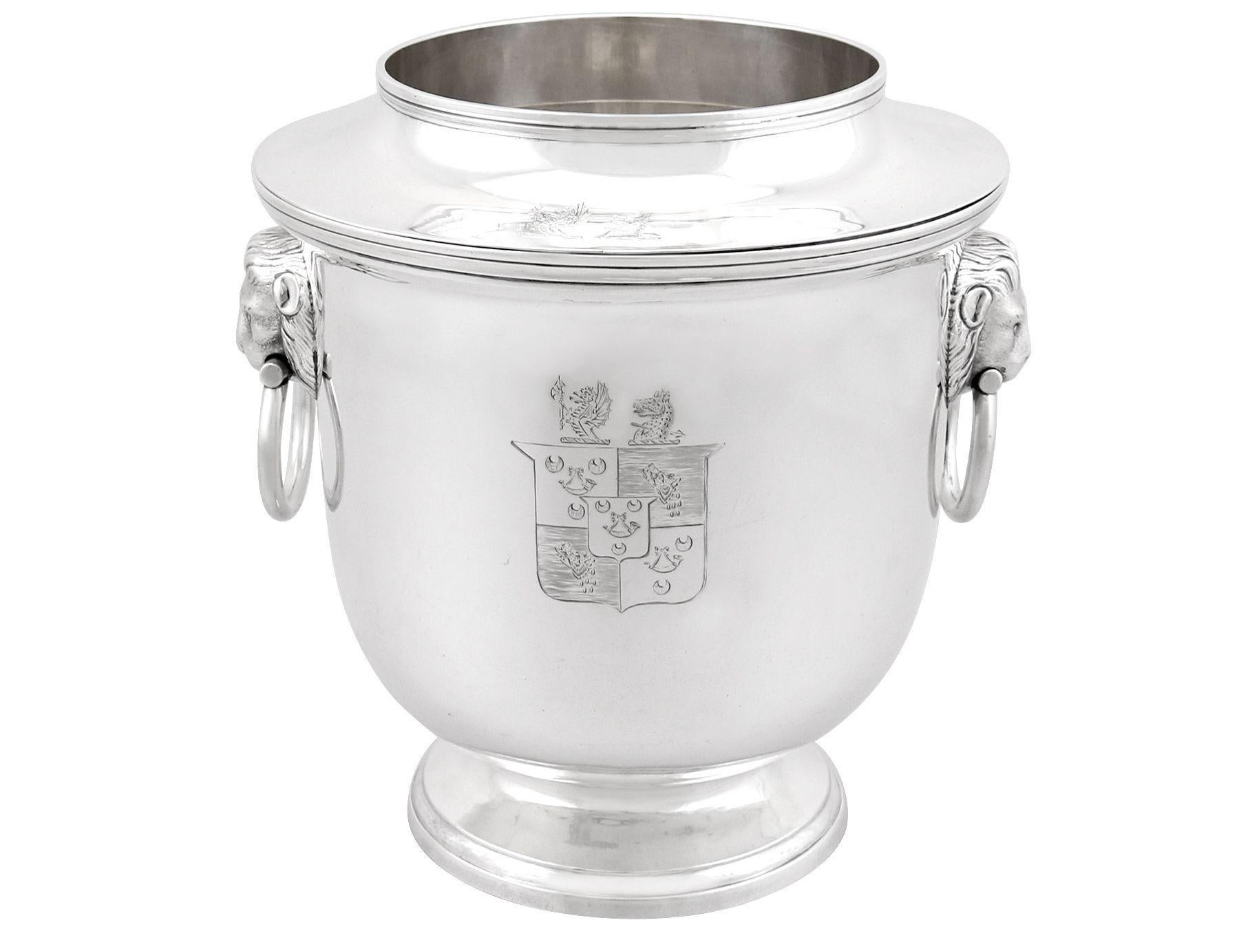 English Antique George III Sterling Silver Wine Coolers For Sale