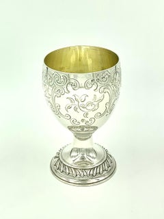 Antigua copa de vino de plata de ley Jorge III, Londres, Francis Crump, 1770