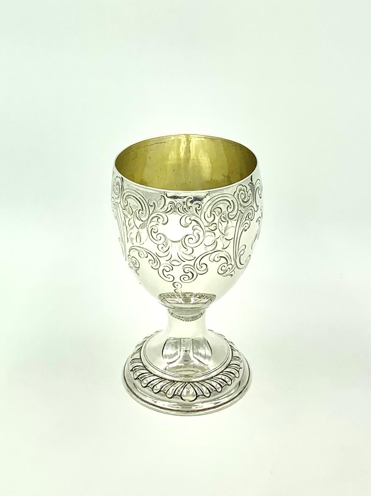 British Antique George III Sterling Silver Wine Goblet, London, Francis Crump, 1770 For Sale