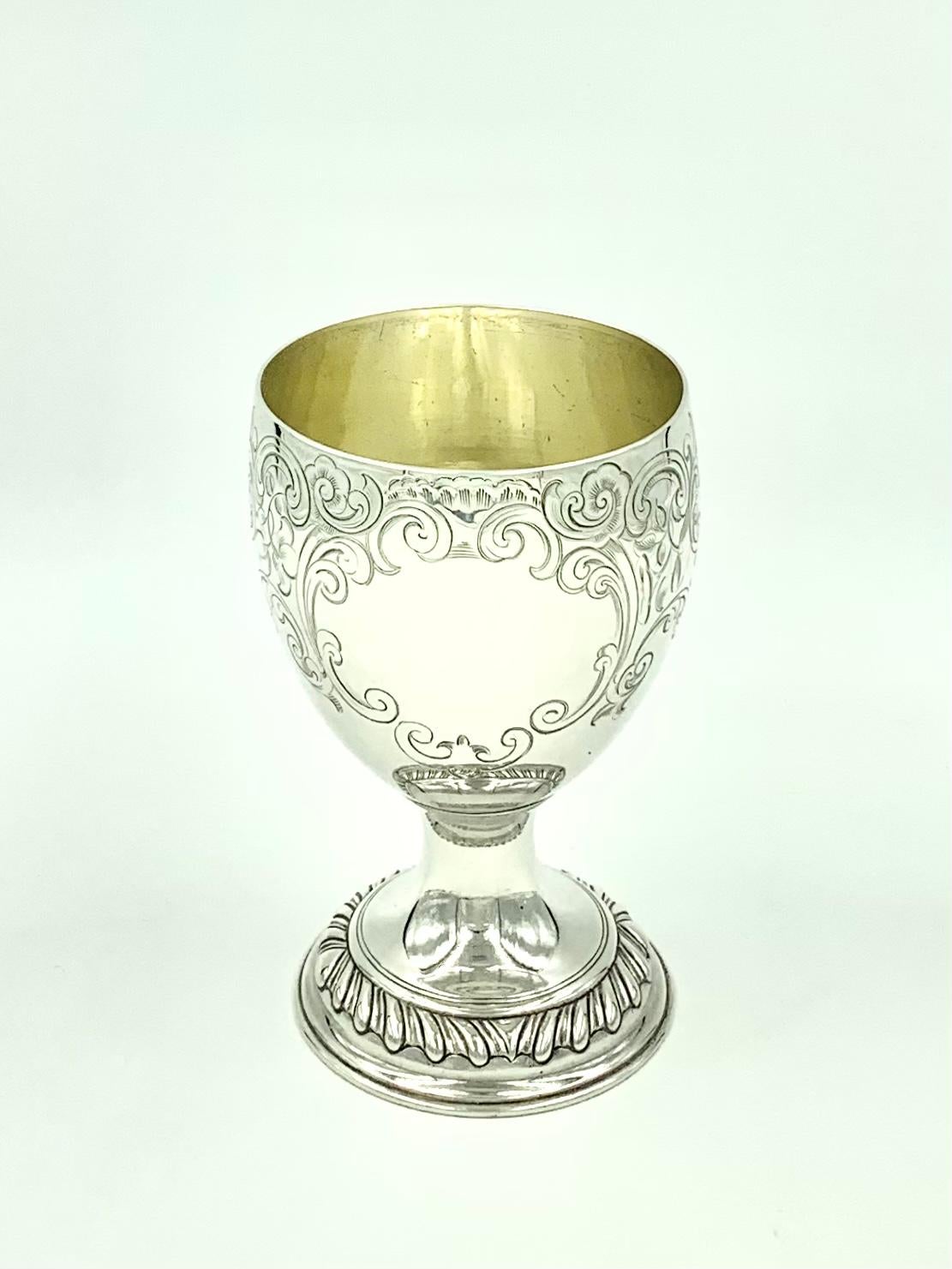 Antique George III Sterling Silver Wine Goblet, London, Francis Crump, 1770 For Sale 1