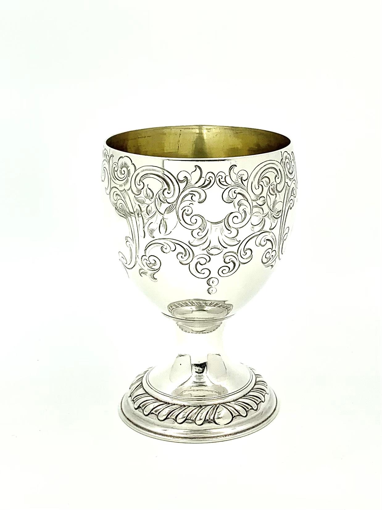 Antique George III Sterling Silver Wine Goblet, London, Francis Crump, 1770 For Sale 2