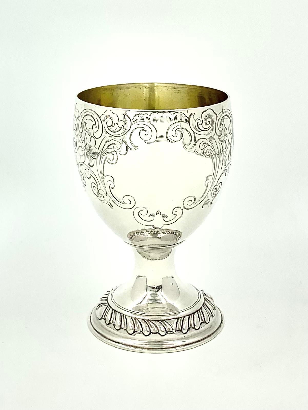 Antique George III Sterling Silver Wine Goblet, London, Francis Crump, 1770 For Sale 3