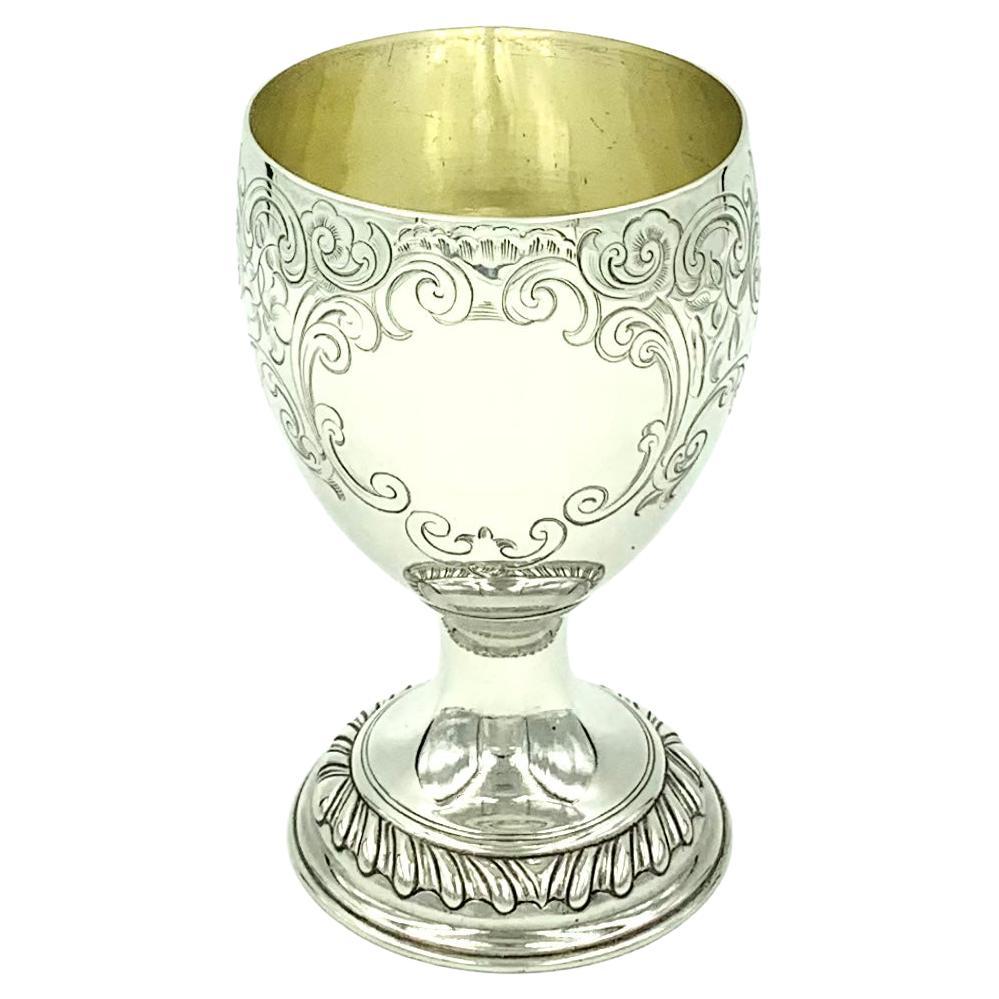 Antique George III Sterling Silver Wine Goblet, London, Francis Crump, 1770 For Sale