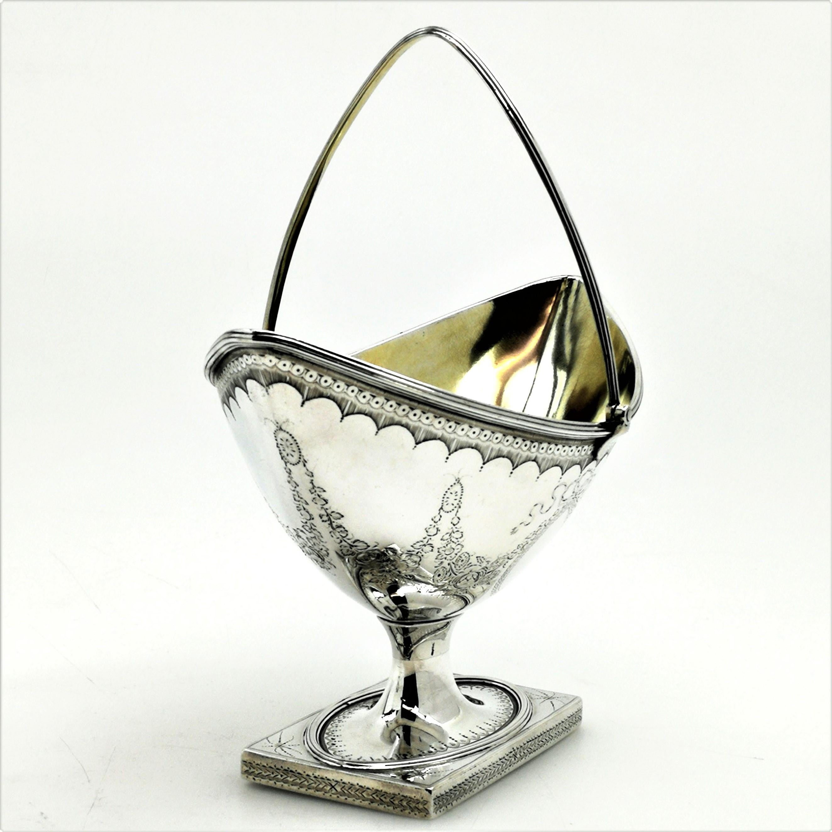 Sterling Silver Antique George III Sterling Sugar and Cream Basket Set 1786 Georgian Baskets For Sale