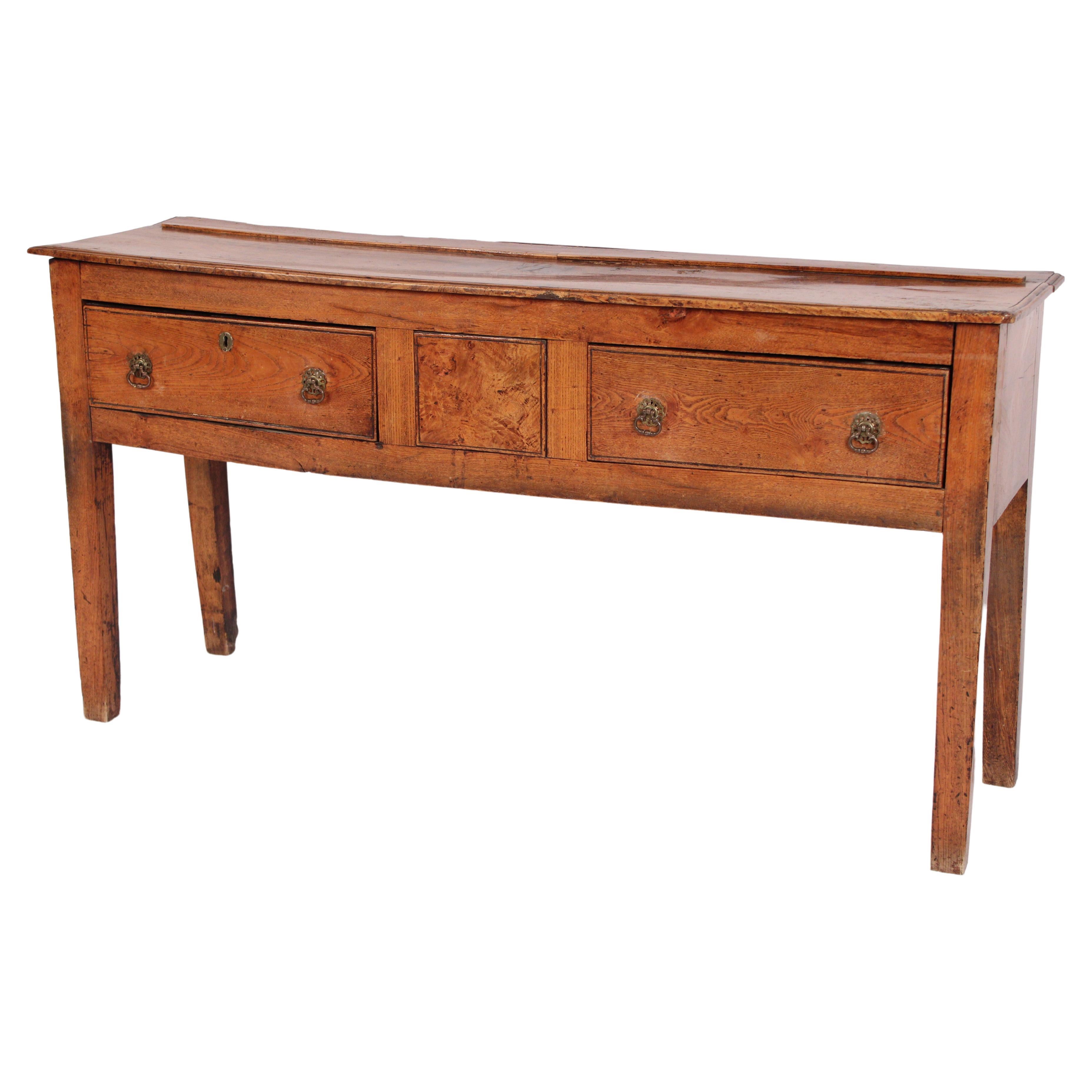 Antique George III Style Elm Wood Sideboard For Sale
