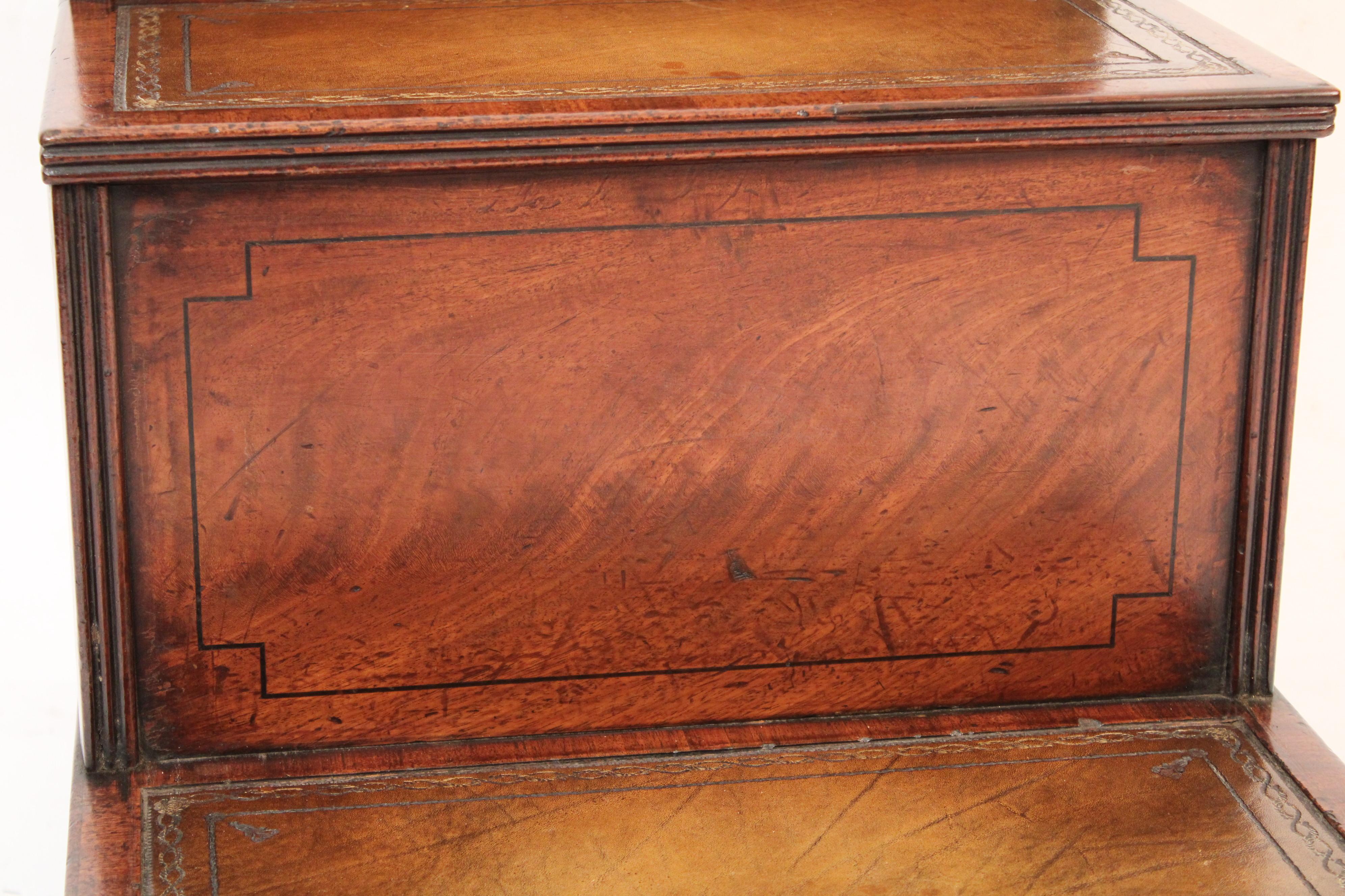 Leather Antique George III Style Mahogany Bedside Commode For Sale