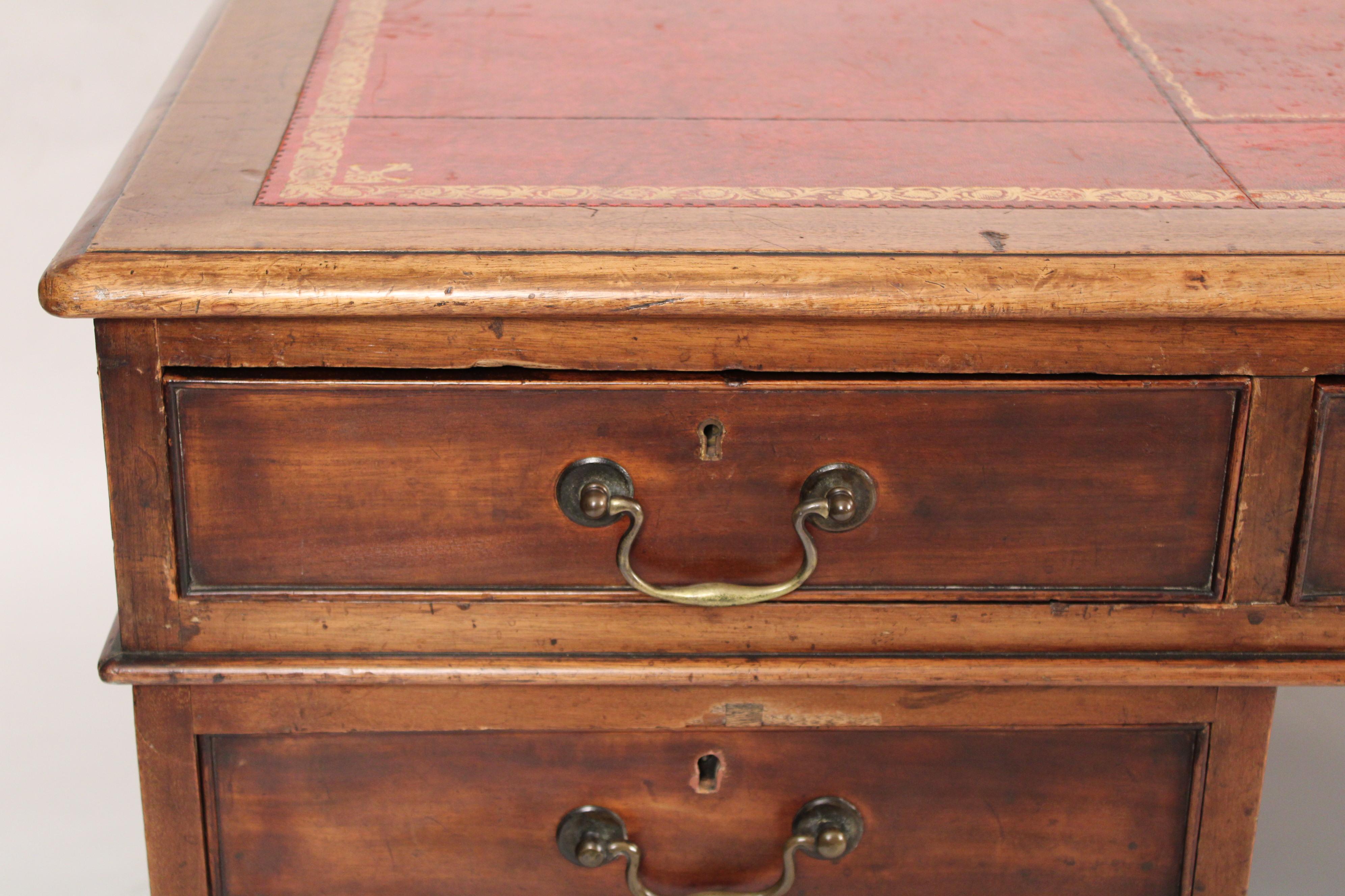 Antique George III Style Mahogany Partners Desk 4