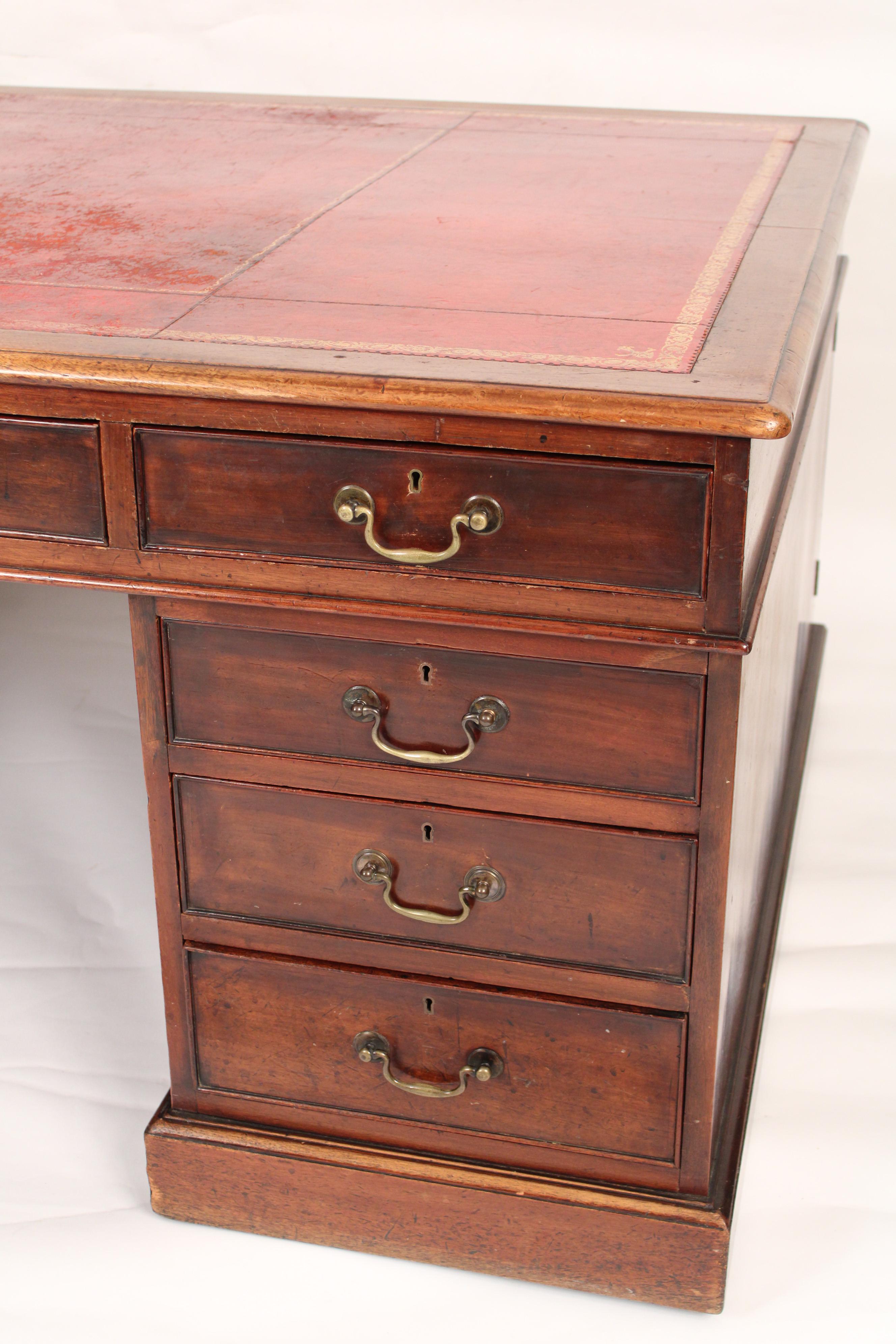 Antique George III Style Mahogany Partners Desk 3