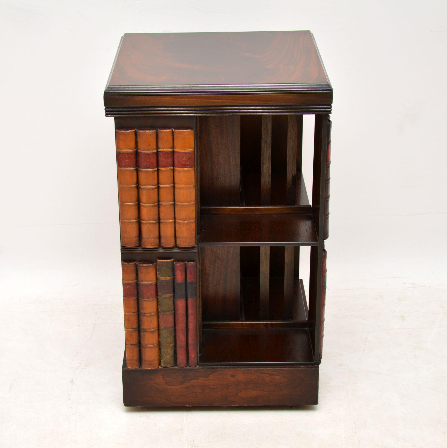 British Antique George III Style Mahogany Revolving Bookcase Stand
