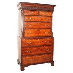 Antique George III Style Oak Chest on Chest