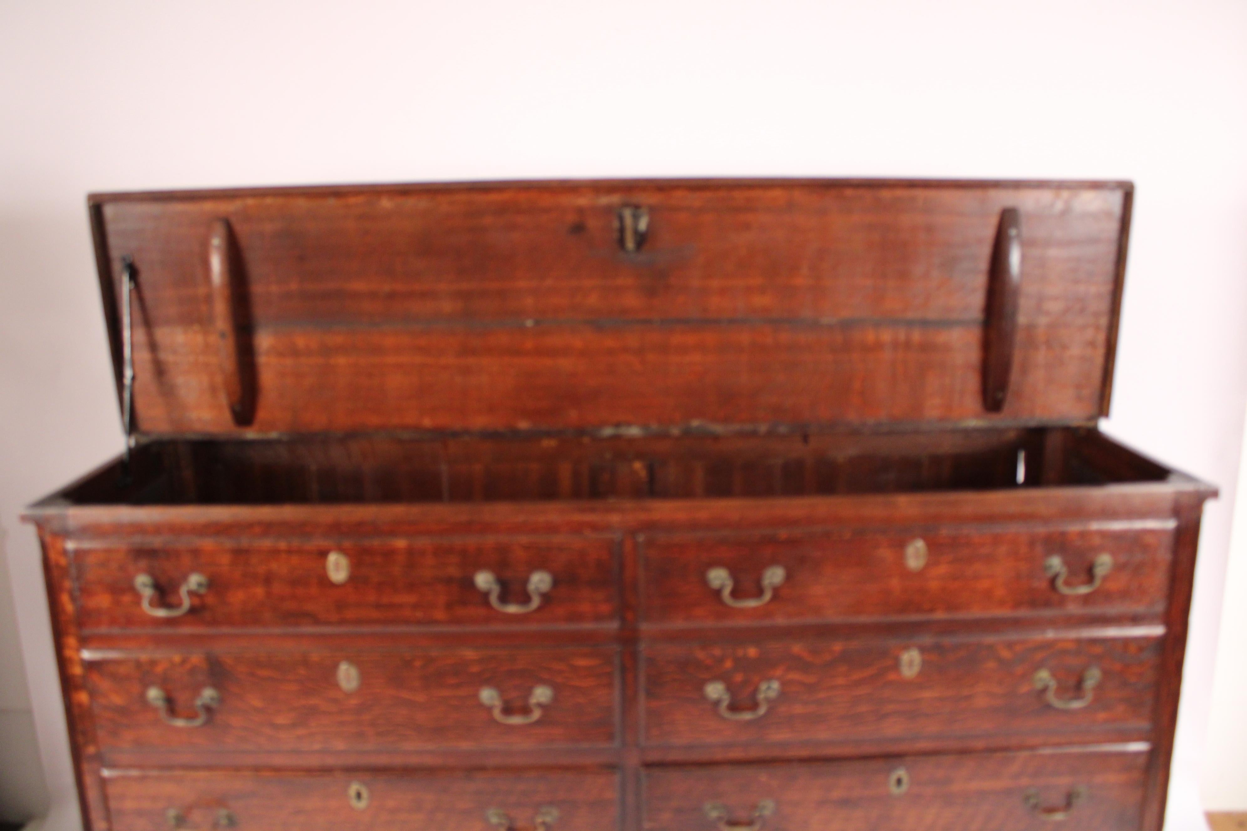 Antique George III Style Oak Mule Chest 2