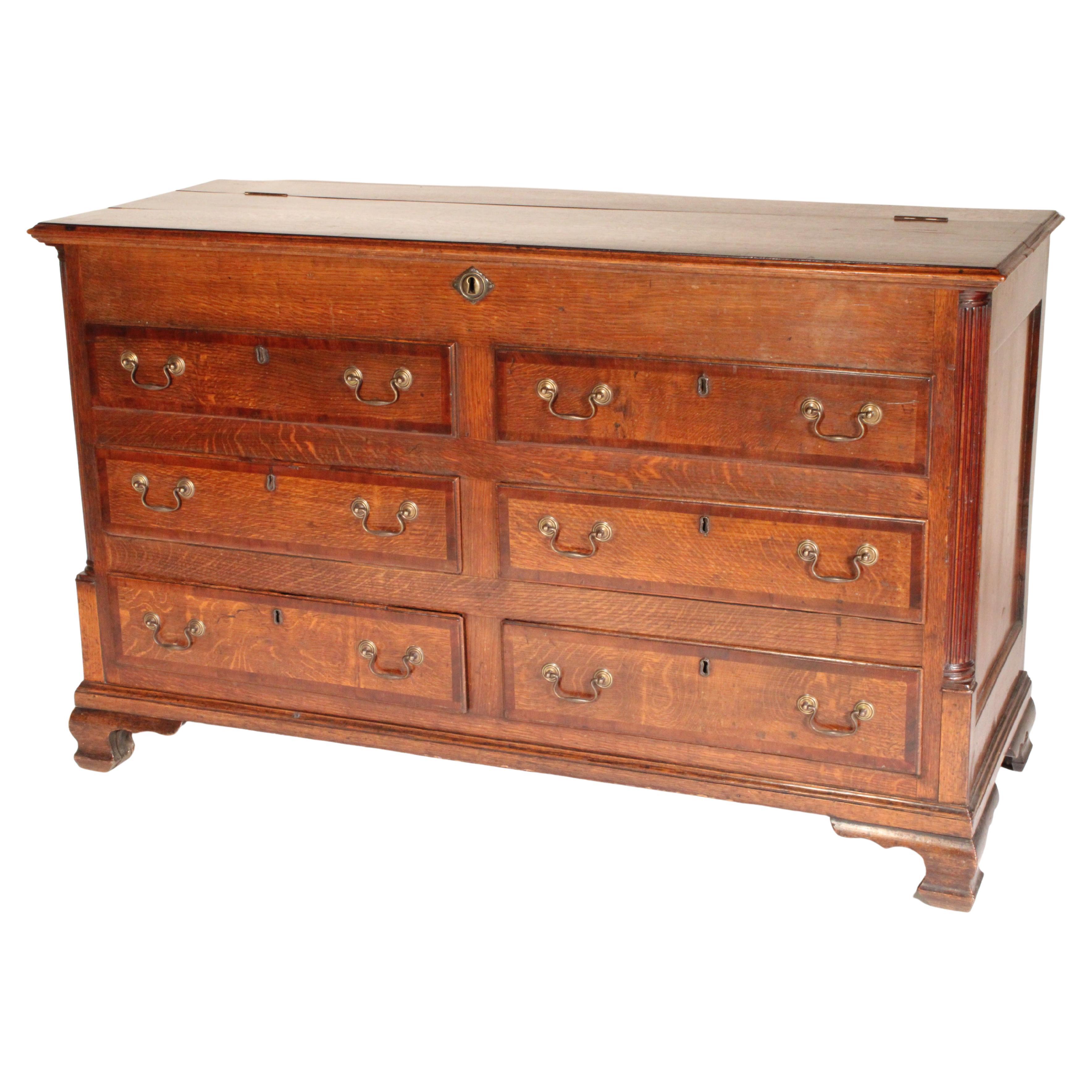 Antique George III Style Oak Mule Chest For Sale