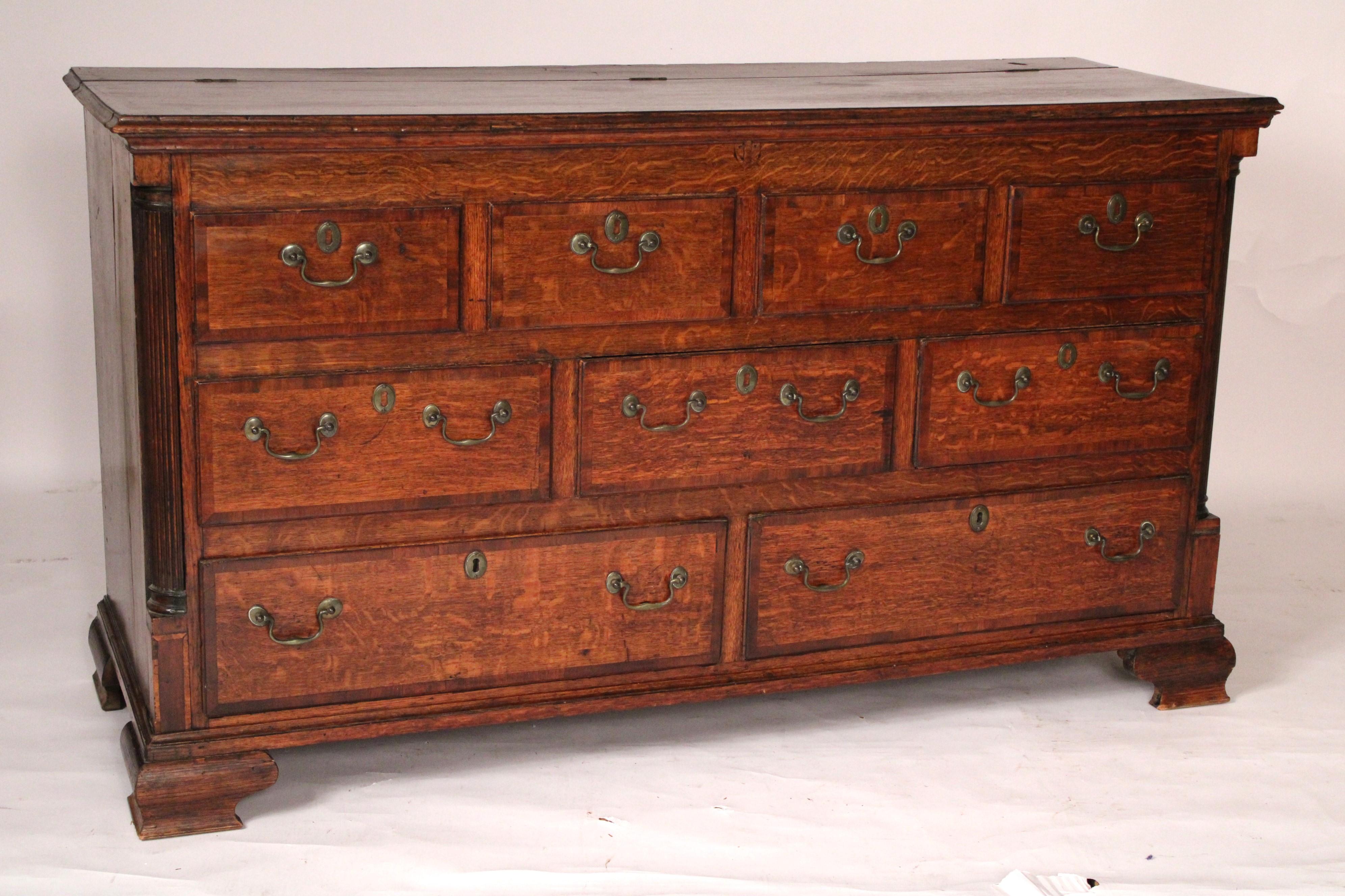 English Antique George III Style Oak Sideboard For Sale