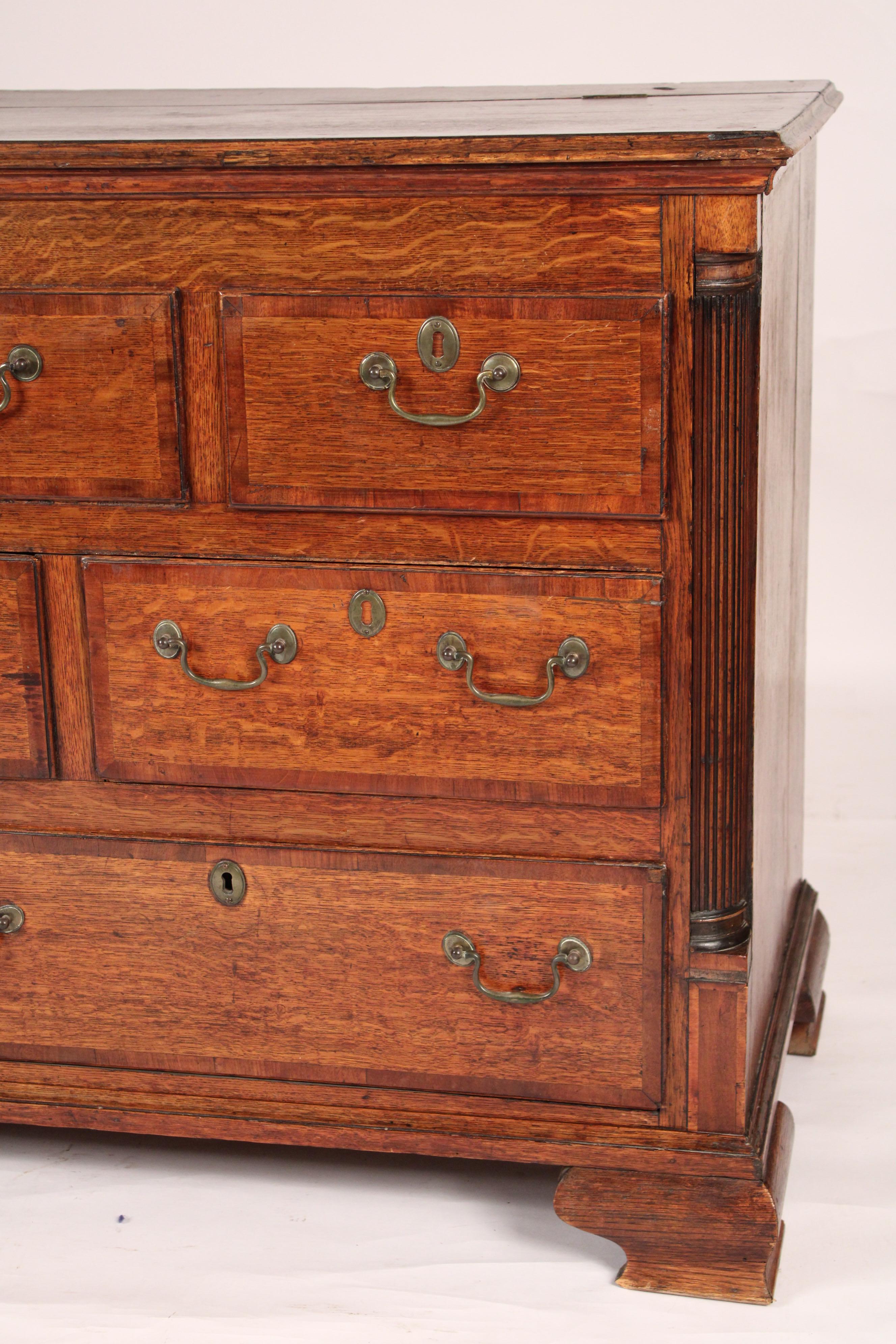 Brass Antique George III Style Oak Sideboard For Sale