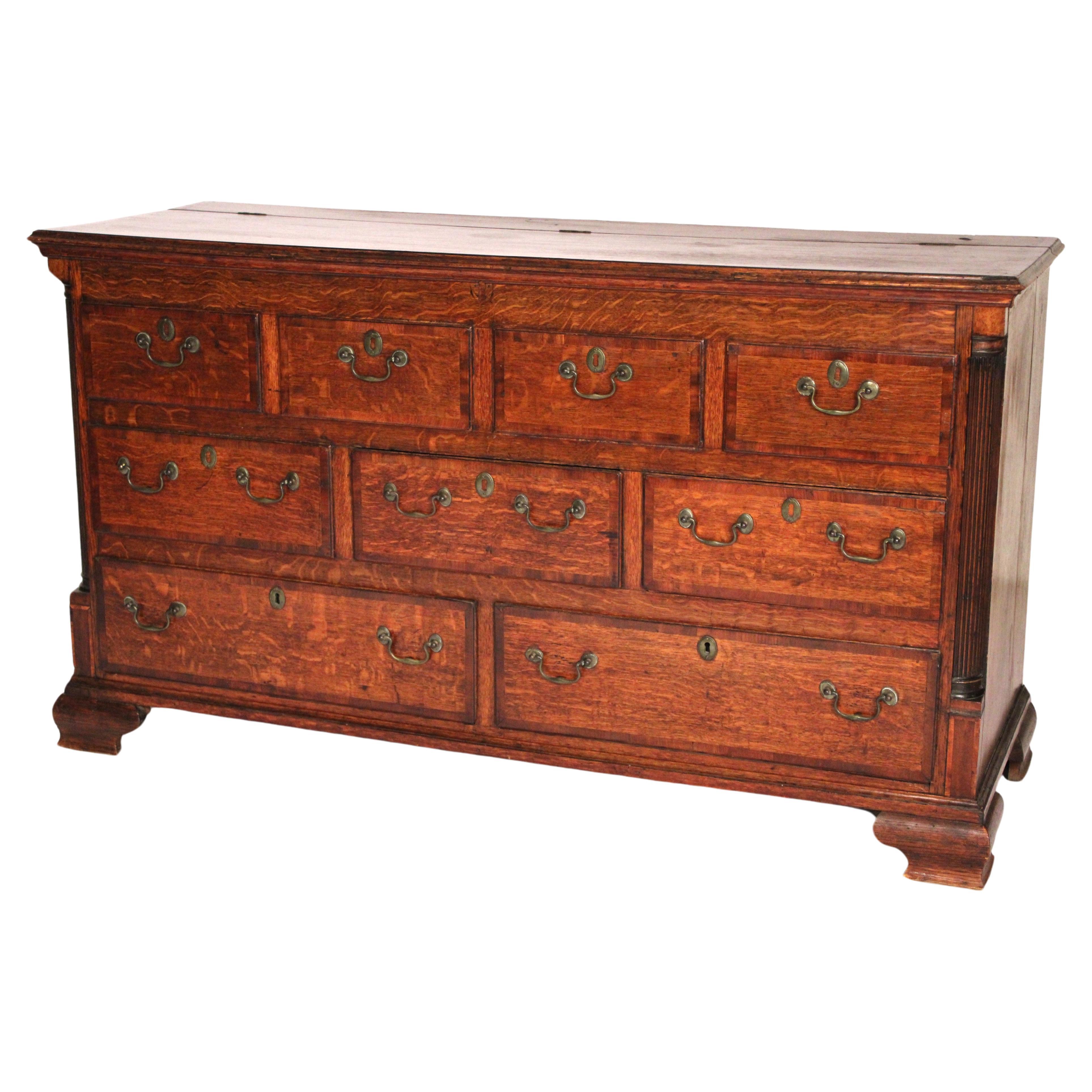 Antique George III Style Oak Sideboard For Sale